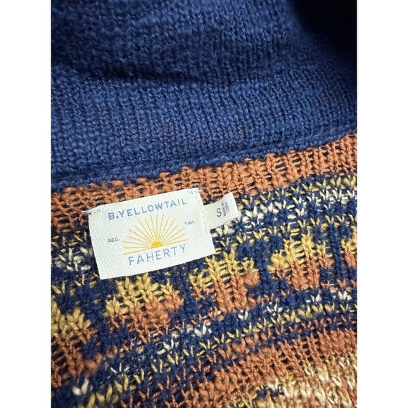 Faherty B.YELLOWTAIL Women's Lodge Cardigan Aztec Cotton Coat Boho.Sz S - Picture 10 of 13